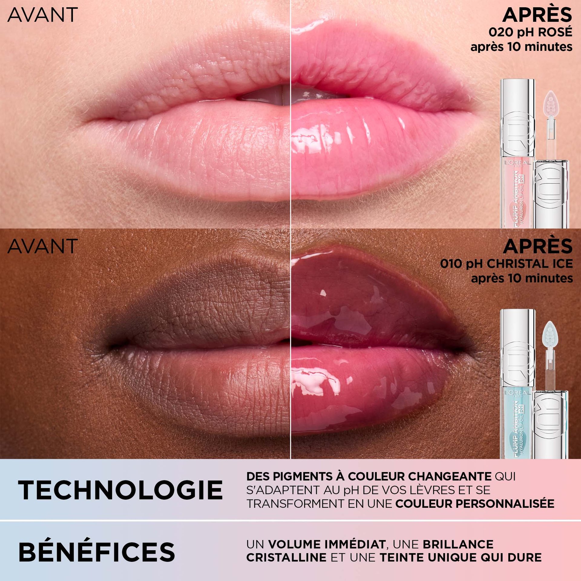 Plump Ambition Huile à Levres pH à Couleur Changeante